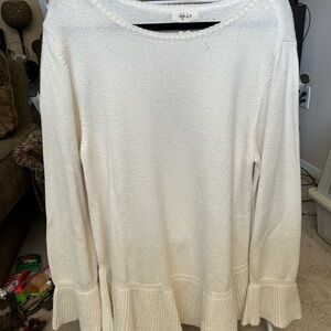 Style & Co. Cream Crew Neck Sweater